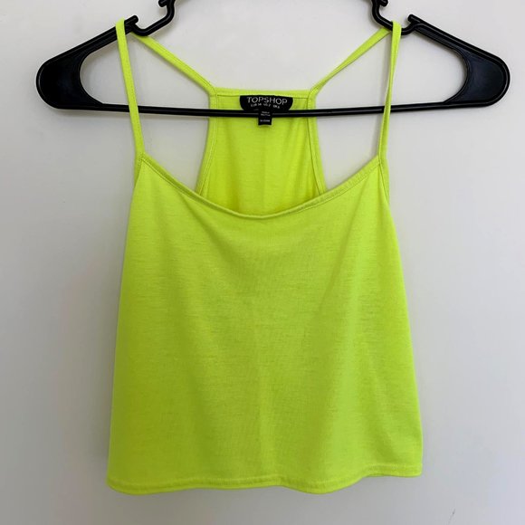 Topshop Tops - Topshop Sleeveless Crop Top Neon Yellow Size 2